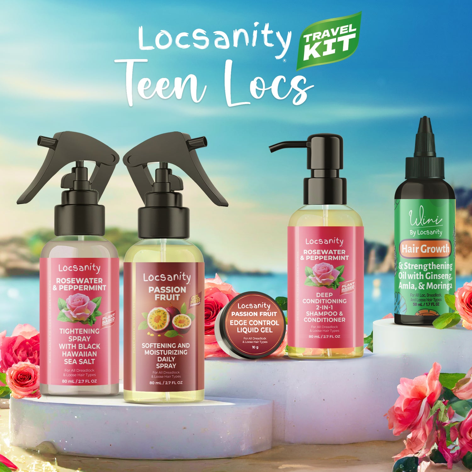 Locsanity Teen Locs Travel Sample Kit, 2-in-1 Shampoo and Conditioner,