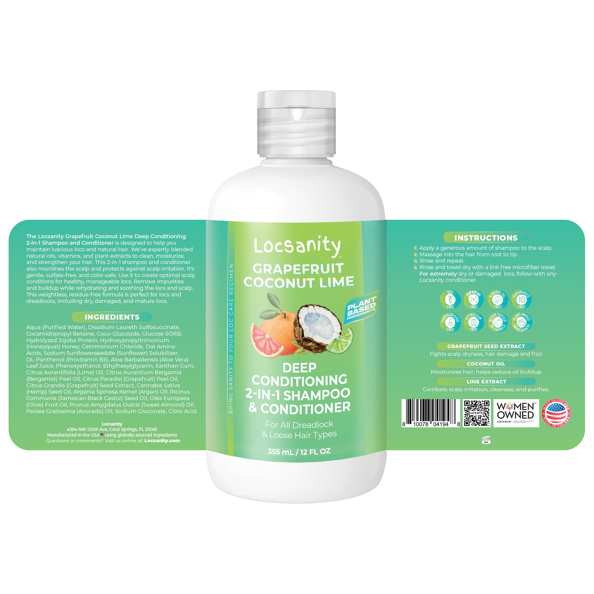 Grapefruit Coconut Lime Moisturizing and Nourishing Shampoo