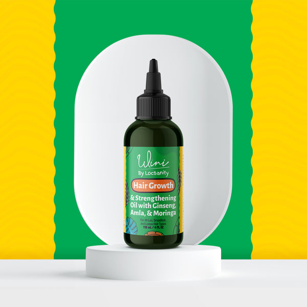 Wini by Locsanity Hair Growth Oil for Locs, Dreadlocks, Dreads, Loose Natural Hair - Blackberry, Amla, Moringa, Tamanu, Flax Seed, Ginseng, Hibiscus, Bhringraj 100% Narural Vegan 4 OZ