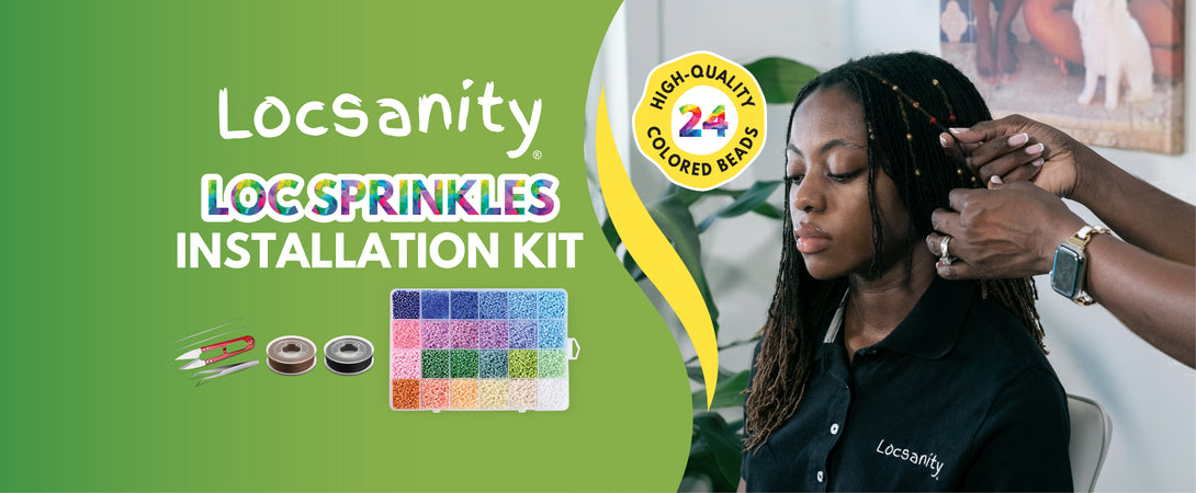 Locsanity Loc Sprinkles Complete Installation Kit Glass Beads - Locs,