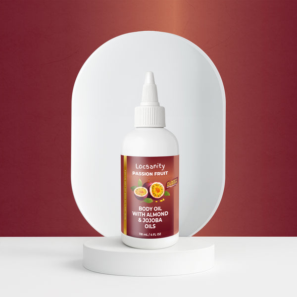 Locsanity Passion Fruit Body Oil with Almond & Jojoba Oils, 4 OZ
