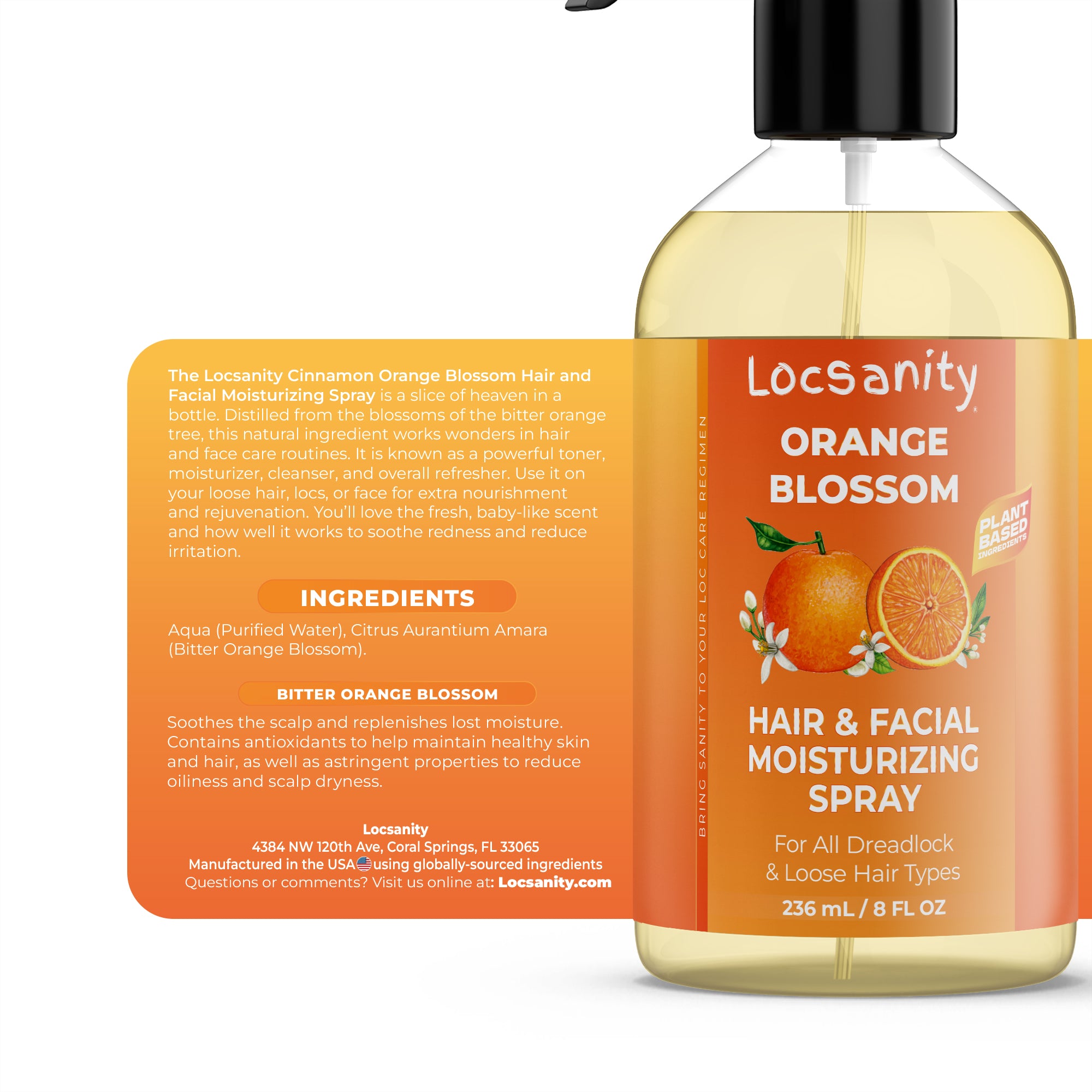Locsanity Pure Orange Blossom Hair and Facial Daily Moisturizing Refre