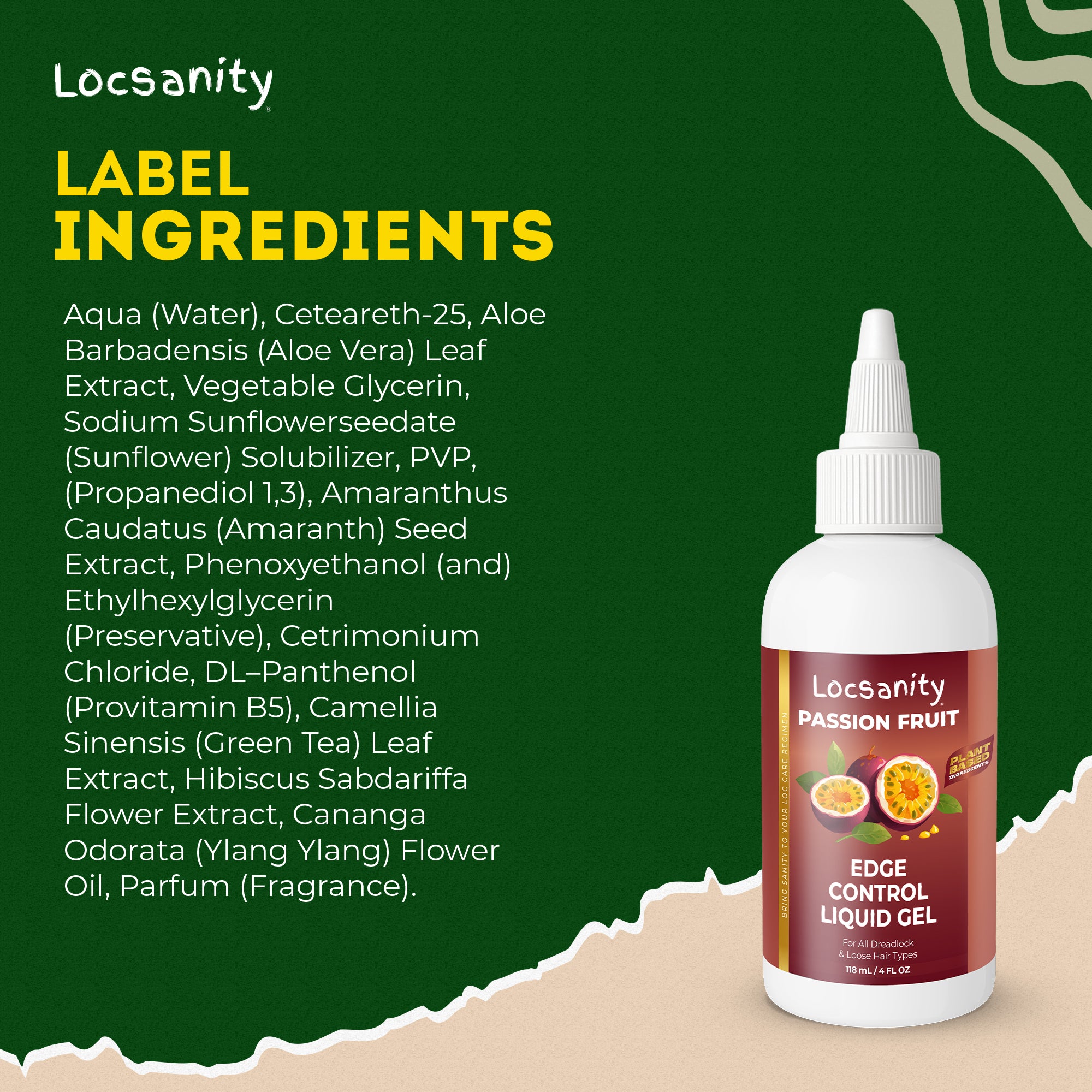 Locsanity Passion Fruit Edge Control Liquid Gel - Ylang Ylang Hibiscus