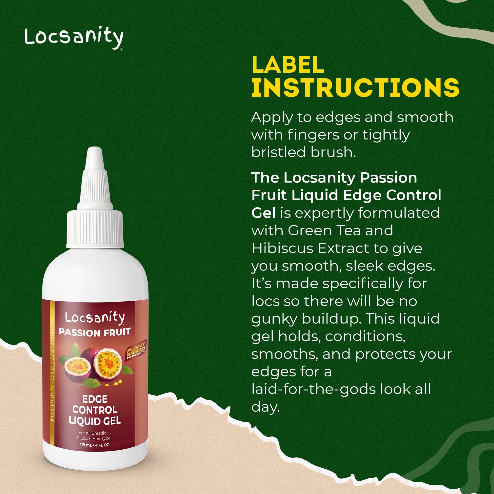 Locsanity Passion Fruit Edge Control Liquid Gel - Ylang Ylang Hibiscus