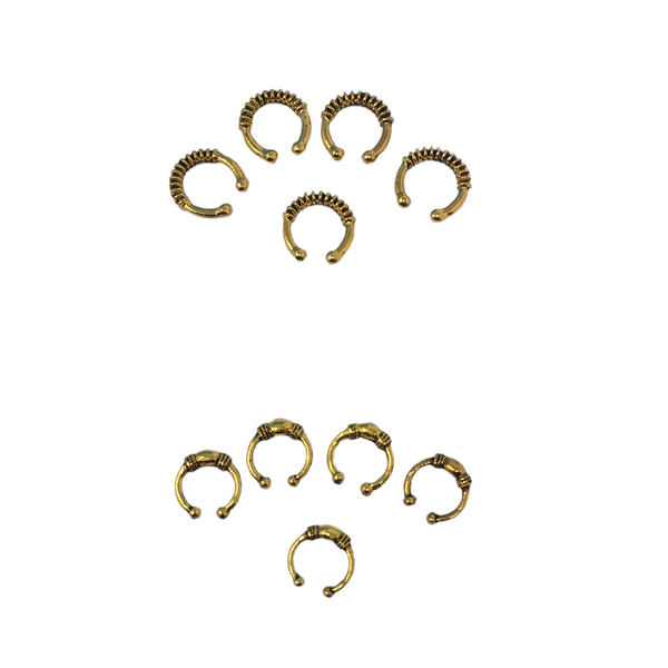10 Piece Gold And Silver Adjustable Hair Braids Dread Dreadlock Cuffs Rings Dreadlock Rings Adjustable Medium and Large Dreadlocks