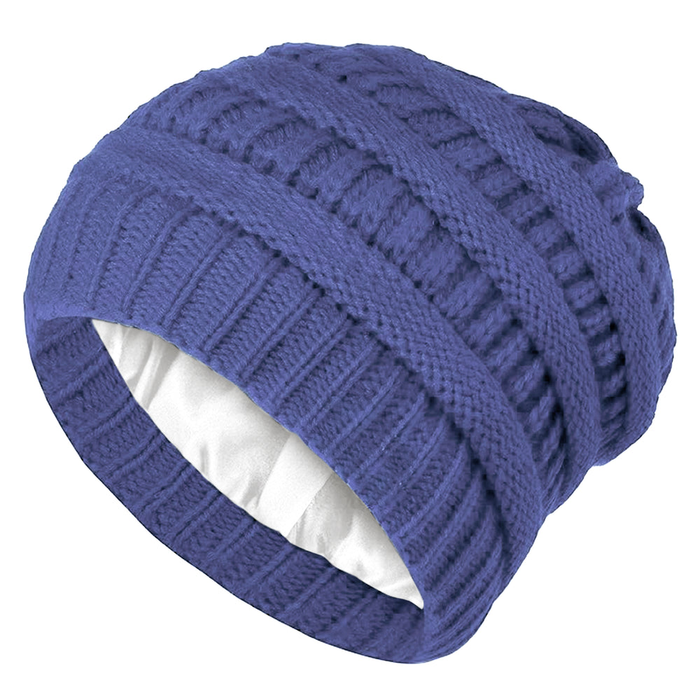 Century Star Women's Satin Lined Beanie - Warm Knit Winter Hat, Unisex Cuffed Beanie Cap