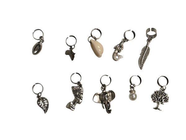 10 Piece Adjustable Stainless Steel Dangles For Medium Sized Locs