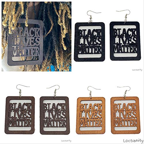 Black Lives Matter BLM Wood Earrings Real Wooden Stylish Earrings