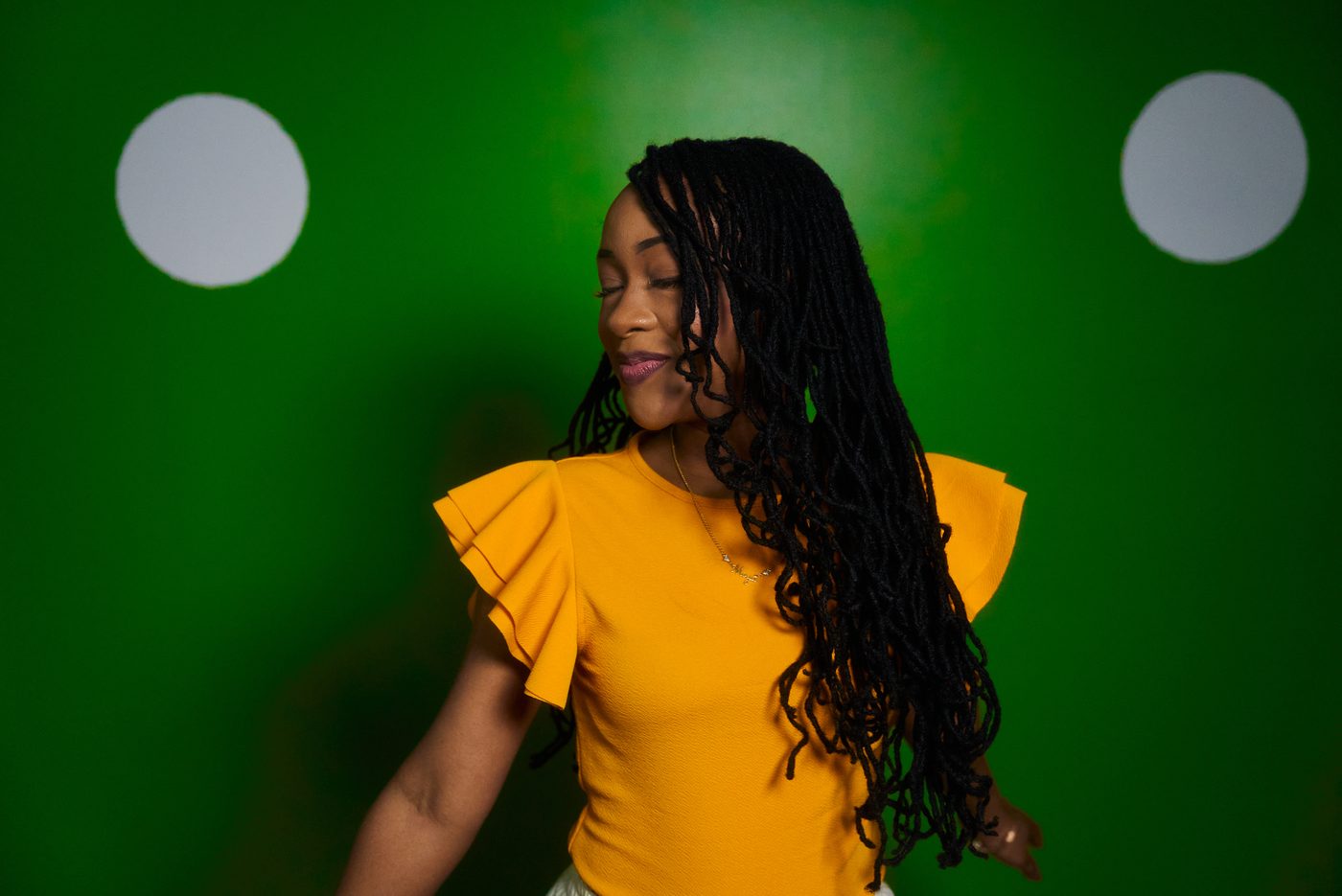 Customer with healthy locs